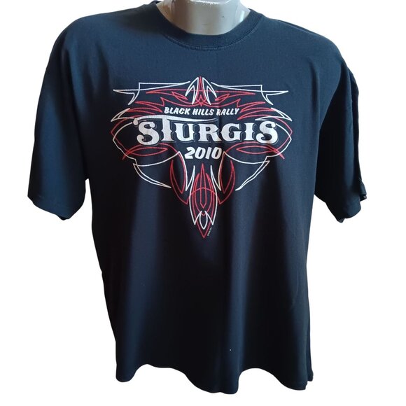 Gildan Black Hills Rally Sturgis 2010 T-Shirt XL Heavy Cotton Mens - Picture 2 of 5